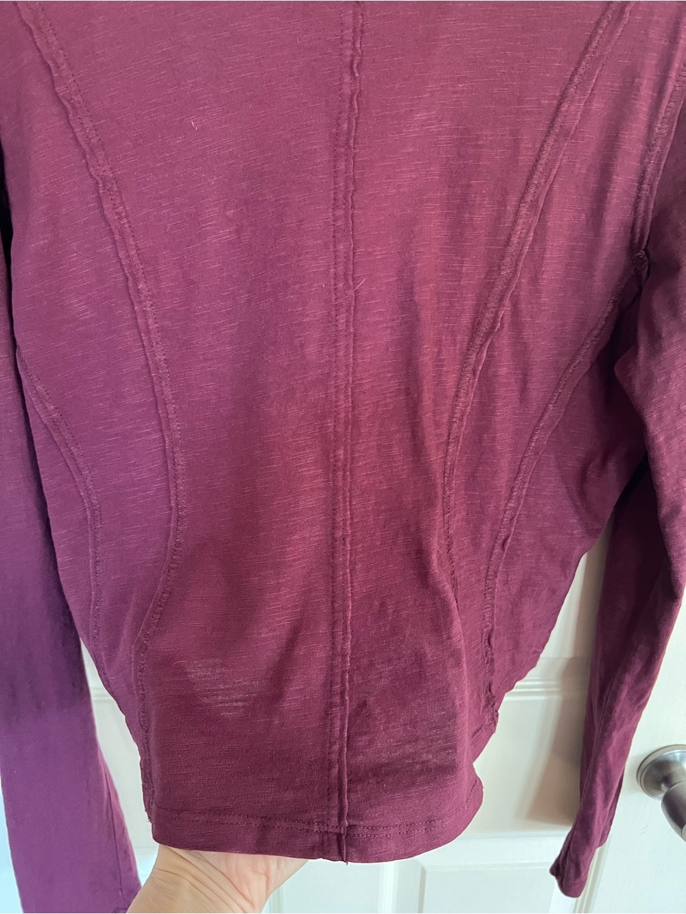 Pilcro by Anthropologie Raw Seam Slub Cotton Long Sleeve Tee L - Picture 8 of 8